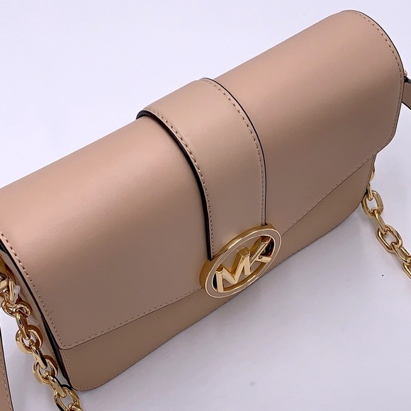 MICHAEL KORS CARMEN MEDIUM CONVERTIBLE SHOULDER BAG BUFF COLOR - Picture 11 of 16